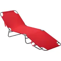 BundiGlassware Sonnenliege, klappbar, verstellbare Rückenlehne, rostfreier Metallrahmen, 187 x 55 x 24, Rot