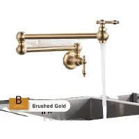 OEM Einziehbarer, wandmontierter Küchenarmatur aus Messing, mit zwei Griffen, im zeitgemäßen Design