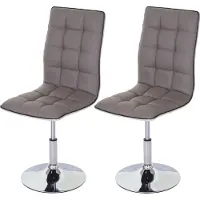 Chefgastro 2er-Set Esszimmerstuhl | HxBxT 103x43x54cm | Sitzhöhe 41cm | Kunstleder - | Taupe-Grau | Stuhl Küchenstuhl