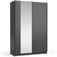 Masseno Schiebetürenschrank CERON 120/182/54,6cm 2-türig mit Spiegel Schwarz