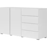 Petits-meubles Buffet Maxis mit 4 Schubladen und 2 Türen, Weiß, 138cm