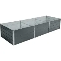 ESTEXO Metall Blumenbeet Hochbeet 240x80x45 cm Grau Pflanzbeet Gemüsebeet Pflanzkasten