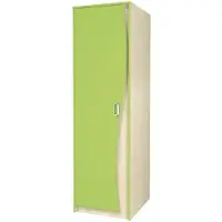 Feldmann-Wohnen Kleiderschrank Kombi Drehtürenschrank 54x62x183cm 1-türig Birke / lime grün