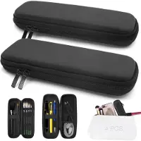 Markenlos 4-teiliges Etui mit Reißverschluss für E-Pen, kabelgebundene Kopfhörer, Ladekabel und Make-up-Pinsel (2 Größen)