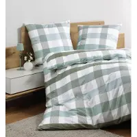 Janine Design Mako-Satin-Bettwäsche-Garnitur 98130 moments Farbe salbei mint Größe 200x220+2x80x80