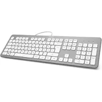 Hama KC-700, Volle Größe (100%), Kabelgebunden, USB, QWERTZ, Silber