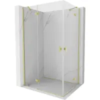 Mexen Mist H Duo Duschkabine schwenkbar 120 x 85 cm, transparent, gold gebürstet - 8A5-120L-085P-55-00