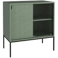 Helloshop26 Buffet unten - - 85x80x45 cm - Metall - 2 Türen - Grün und Schwarz