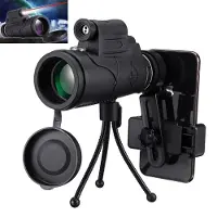 MaxPower 40x60 Monokular HD Optic BAK4 Low Night Vision Led Taschenlampe Teleskop mit Stativ Telefonhalter