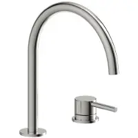 Herzbach DEEP iX Zweiloch-Armatur 220mm mit PUSH-Ablauf Edelstahl
