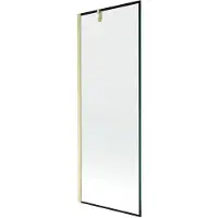Mexen Next Badewannen-Faltwand 1-teilig 70 x 150 cm, schwarzes Muster, gebürstetes Gold - 895-070-000-00-70-55