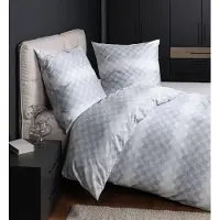 Janine Design Mako-Satin-Bettwäsche-Garnitur 98128 moments Farbe silbergrau Größe 155x220+80x80
