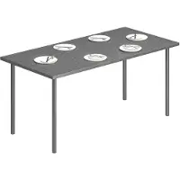 SUCCESS COURIER Gartentisch 165x80 cm, 6 Personen, Metall-Lattenplatte, Rechteckig, pulverbeschichteter Stahlrahmen, wetterfest, pflegeleicht