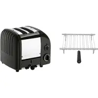 Dualit Toaster Paket 1, 2er Toaster mit Brötchenaufsatz Matt Schwarz