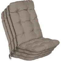 Beautissu 4er Set Hochlehner Auflagen Flair HL, 120x50x8cm, Taupe