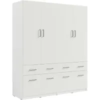 Masseno Drehtürenschrank RYGEN 180,3/197,5/53,3cm 4-türig Weiß