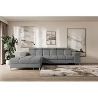 ALTDECOR Ecksofa mit Schlaffunktion und Bettkasten - COMA L - 271x203x79 - Rosa Corner Sofa Eckcouch Couch L-Form, links/rechts angeordnet, Schlafcouch Ausziehbar Wohnlandschaft