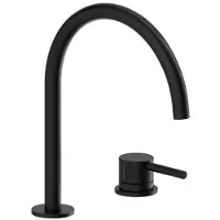 Herzbach DEEP BLACK Zweiloch-Armatur 220mm ohne Ablauf Schwarz matt