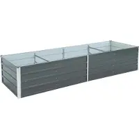 ESTEXO Metall Blumenbeet Hochbeet 320x80x77 cm Grau Pflanzbeet Gemüsebeet Pflanzkasten