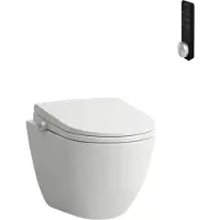 Laufen Cleanet Pro Comfort Wand-Dusch-WC, spülrandlos, Tiefspüler, Sitz und Deckel Absenkautomatik, Fernbedienung, Sitzheizung, 370x560x460mm, H601890000S002