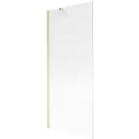 Mexen Next Badewannenabtrennung 1-flügelig 80 x 150 cm, Streifen, gebürstetes Gold - 895-080-000-00-09-55