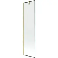Mexen Next Wannenschirm 1-flügelig 50 x 150 cm, schwarzes Muster, gebürstetes Gold - 895-050-000-00-70-55