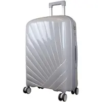 Monopol Hartschalenkoffer Florenz PP mittlerer Reisekoffer 62L Weekender mit 4 Rollen silber
