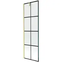 Mexen Next Wannenschirm 1-teilig 60 x 150 cm, schwarzes Muster, gebürstet gold - 895-060-000-00-77-55