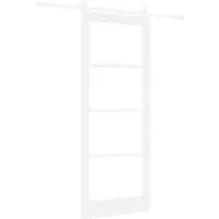 vidaXL Schiebetür Weiß 83 x 211 cm Massivholz Kiefer und Glas