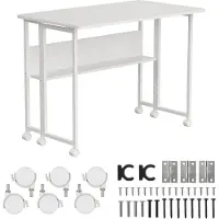 Macleans Klapptisch weiß fahrbar Platte 100x58cm max. 50kg MC-126 W