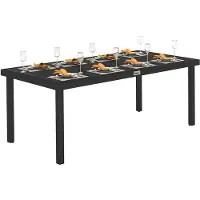 Outsunny Gartentisch für 8 Personen Esstisch Aluminiumtisch Kunststoff Schwarz