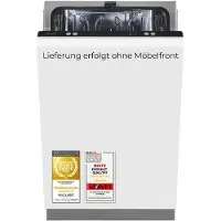Exquisit Geschirrspüler | 9 Maßgedecke | Energieeffizienzklasse D | 49 dB(A) | 6 Programme | Aquastop |Startzeitvorwahl | LED-Anzeige |
