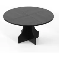 StarTech.com Runder Esstisch 120 cm - Küchentisch für 4–6 Personen - Rustikales Holz - Säulengestell - Platzsparend für Wohnung - Schwarz