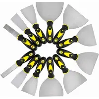 BAYLI 12-teiliges Set Malerspachtel mit Kunststoffgriff, 12 Spachteln in verschiedenen Größen [2x] 24mm - 49mm - 74mm - 98mm -124mm - 150mm, Maler Trockenbau Werkzeug, Universalspachtel, Fugenspachtel