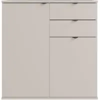 Masseno Kommode METRIX 80 cm Sideboard mit 2 Schubladen und 2 Türen für Wohnzimmer Schlafzimmer Modern 80x35x82,5 cm Kaschmir