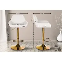 CLP Barhocker Braga Gold Kunstleder weiß
