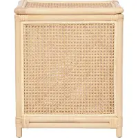 Vente-unique Wäschekorb aus Rattan mit Deckel - 45 x 33 x 56 cm - Natur - CALYMA