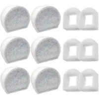 OEM Filter-ersetting-Set für Wassernasen, 12er Pack, 6 Aktivkohlefilter und 6 Schaumfilter.