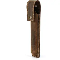 Markenlos 1 Füllfederhalteretui, Schutzhülle, handgefertigtes Vintage-Etui aus echtem Leder (kaffeefarben)