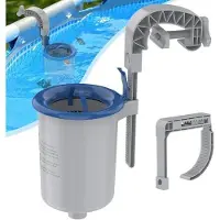 BundiGlassware Oberflächenskimmer Pool & Pool Skimmer für oberirdische Pools, Wandhalterung mit Skimmerkorb, beseitigt schnell Wasserablagerungen