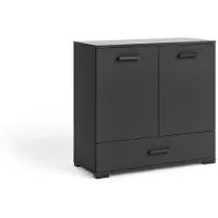 Masseno Kommode ALBANO 90 cm Sideboard mit 1 Schubladen und 2 Türen für Wohnzimmer Schlafzimmer Modern 90x40x83 cm Schwarz