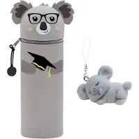 Markenlos 2-in-1-Etui aus weichem Silikon, Stifthalter, stehendes Stiftetui, koalaförmiger Stifthalter