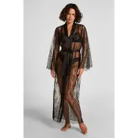 Hunkemoller Kimono Allover Lace Schwarz
