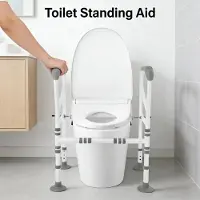StarTech.com Toilettenstütze - Sicherheitsrahmen für WC - Kohlenstoffstahl mit Gummifüßen - Rutschfeste Aufstehhilfe für Senioren, Schwangere und Personen mit eingeschränkter Mobilität
