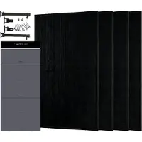 Conow CBE2000 Pro Balkonkraftwerk 1820W, 4x JA Solar 455W Glas-Glas, Flachdach-Montage, 4 Batterie