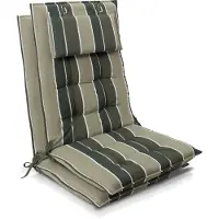 Beautissu 2er Set Sun-HL Hochlehner Auflage 120x50x8cm Grün-Gestreift