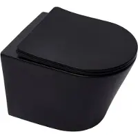 Siko SAT Wand Hänge-WC kurz 48cm WC-Becken WC-Set mit SoftClose Take-Off WC-Sitz, schwarz matt