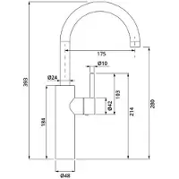 Herzbach DEEP Waschtischmischer XL-Size Griff seitlich ohne Ablaufgarnitur