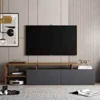 Homidea DUX TV-Lowboard TV-Schrank Wohnwand mit 2 Türen 197 cm Modernes Design (Rot Eiche - Anthrazit)
