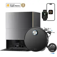 Dreame X60 Pro Ultra Complete Staubsauger Roboter mit Wischfunktion,42kPa Saugkraft,Doppelter UltraExtend-Arm,Zwei KI-Kameras,Selbstreinigung,Grau